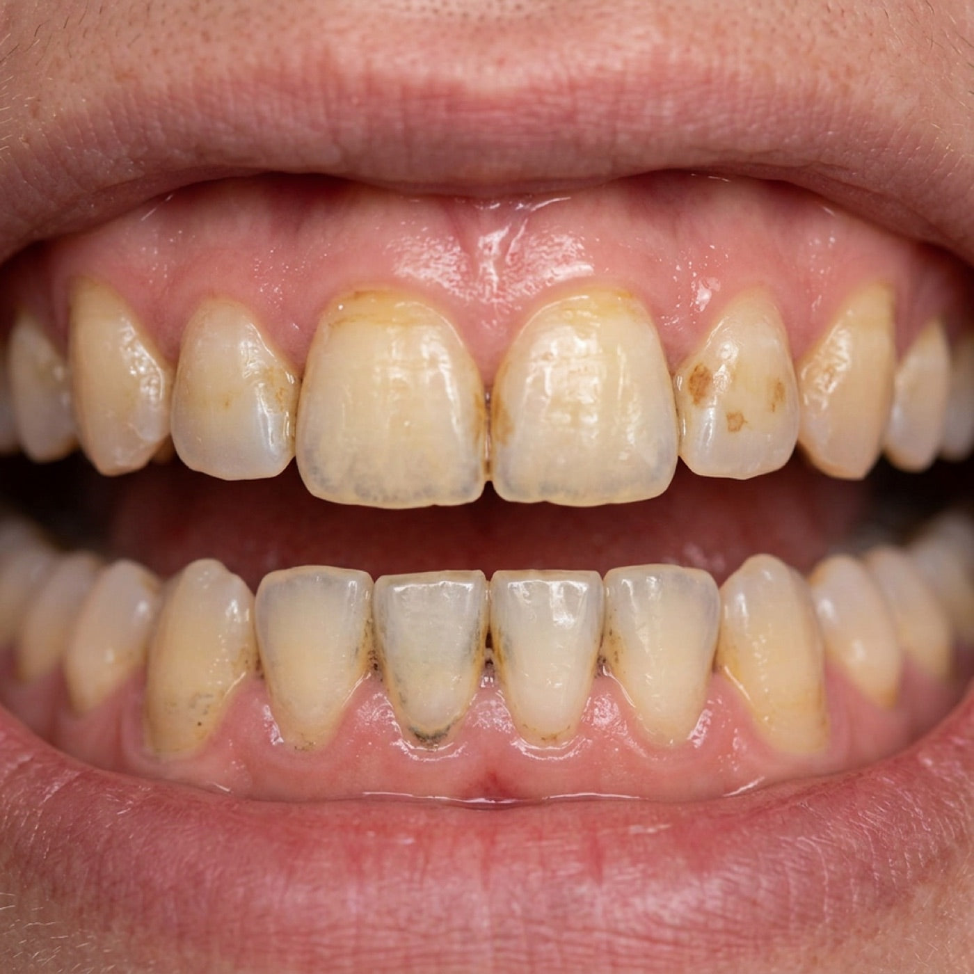 Yellowed teeth