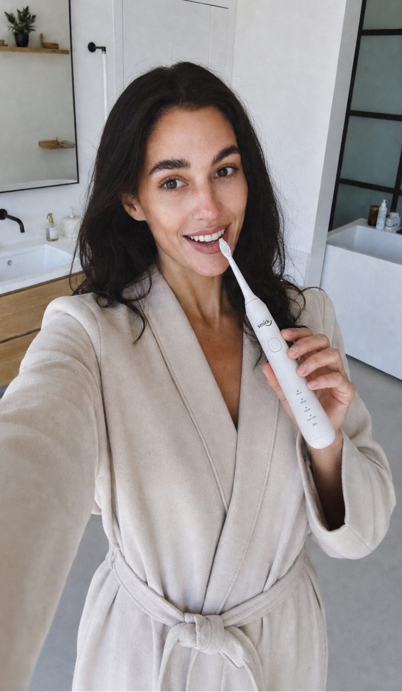 Smirk customer with a fresh, healthy smile